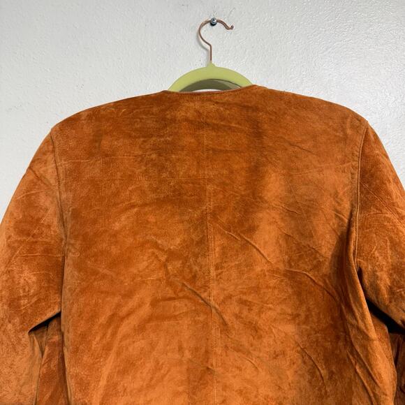 Lord & Taylor Camel Vintage Suede Leather Jacket Sz 10 - Picture 9 of 15